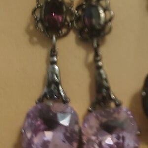 Vintage-Inspired Amethyst Drop Earrings